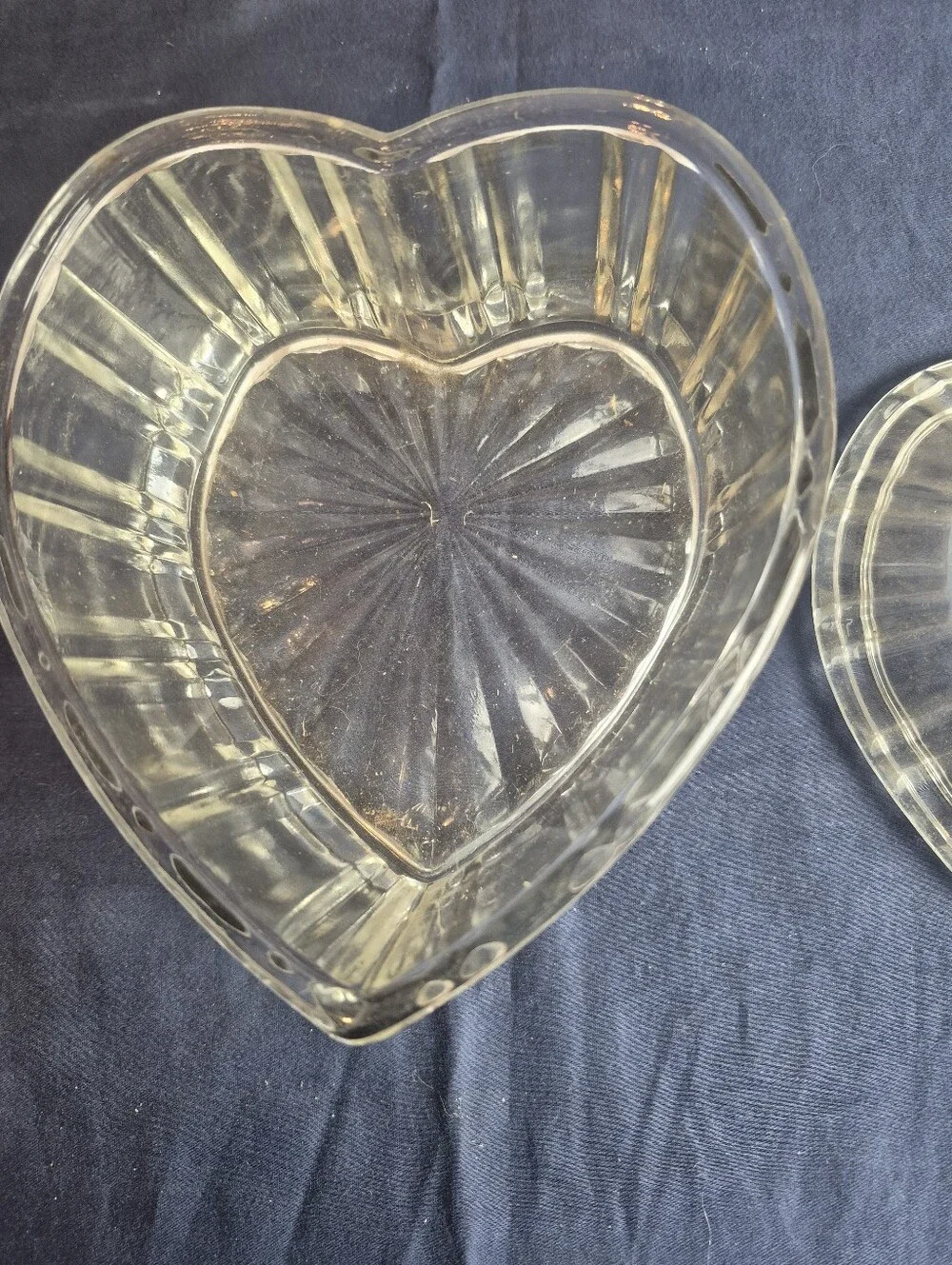 Clear Heart-Shaped Glass Serving Dish with Lid - Clear